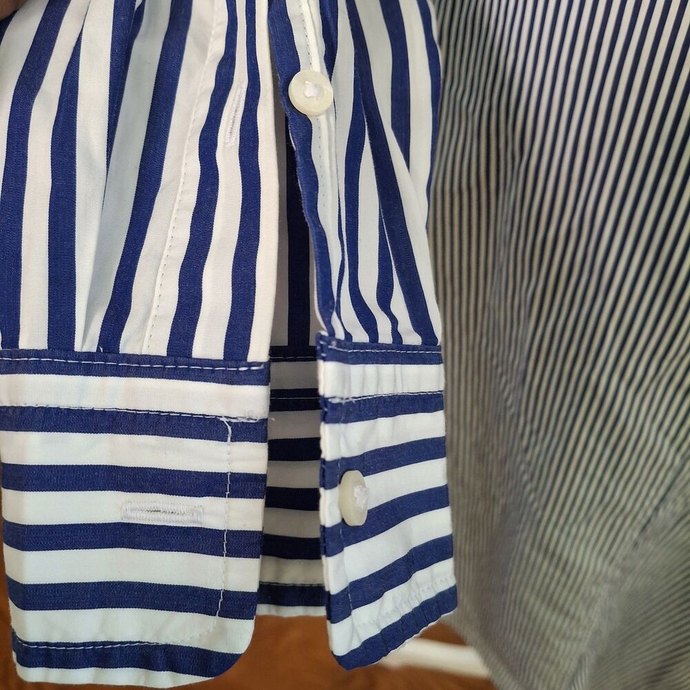 Lauren Ralph Lauren Shirtdress Striped Blue White 4 Preppy Nautical Cotton Money - Picture 13 of 15